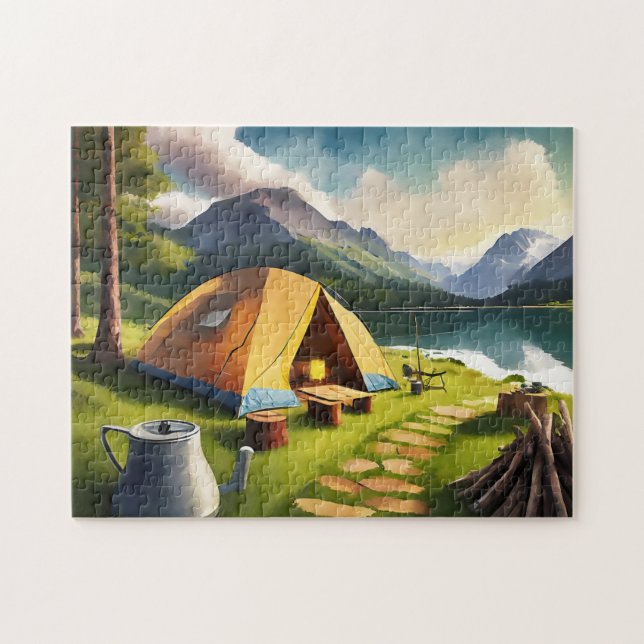 Camp Art Stille Campingplatz 1 Foto Puzzle Interne (Horizontal)