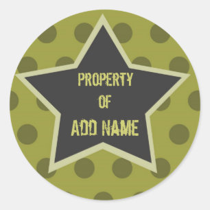 Camp-Aufkleber "Property of" für coolen Jungen Runder Aufkleber