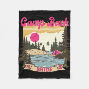 Camp Bach Bride Bridesmaid Retro Camping Bachelore Fleecedecke