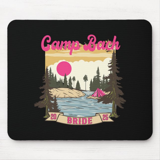 Camp Bach Bride Bridesmaid Retro Camping Bachelore Mousepad (Vorne)