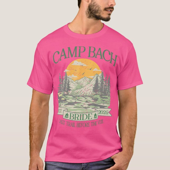 Camp Bach Bride Retro Camping Junggeselinnen-Absch T-Shirt (Vorderseite)