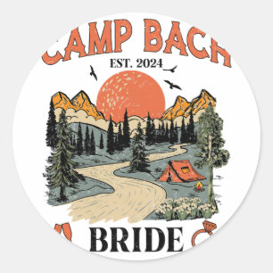Camp Bach Bridge Wandern Camping Junggeselinnen-Ab Runder Aufkleber