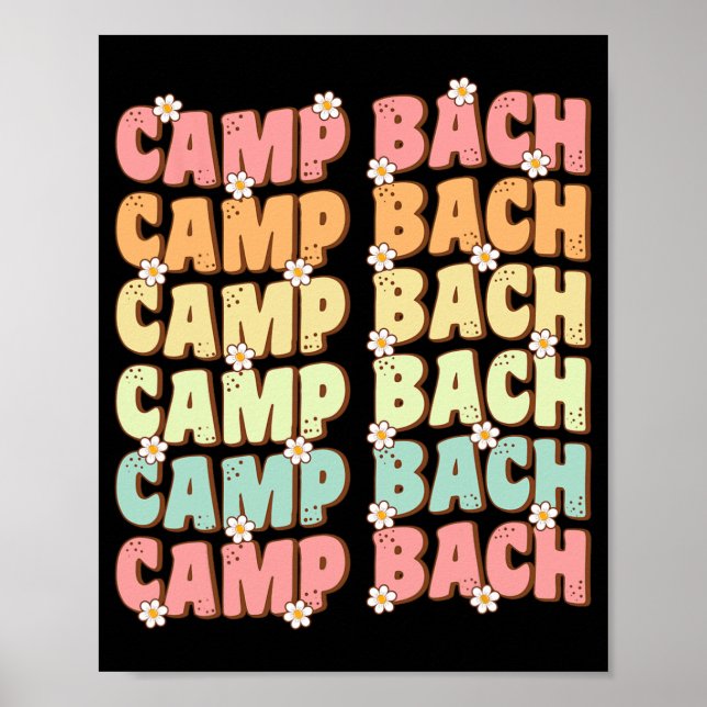 Camp Bach Groovy Bride Squad Camping Bachelorette Poster (Vorne)