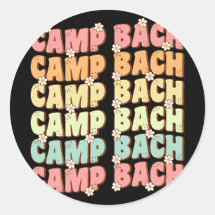 Camp Bach Groovy Bride Squad Camping Bachelorette Runder Aufkleber