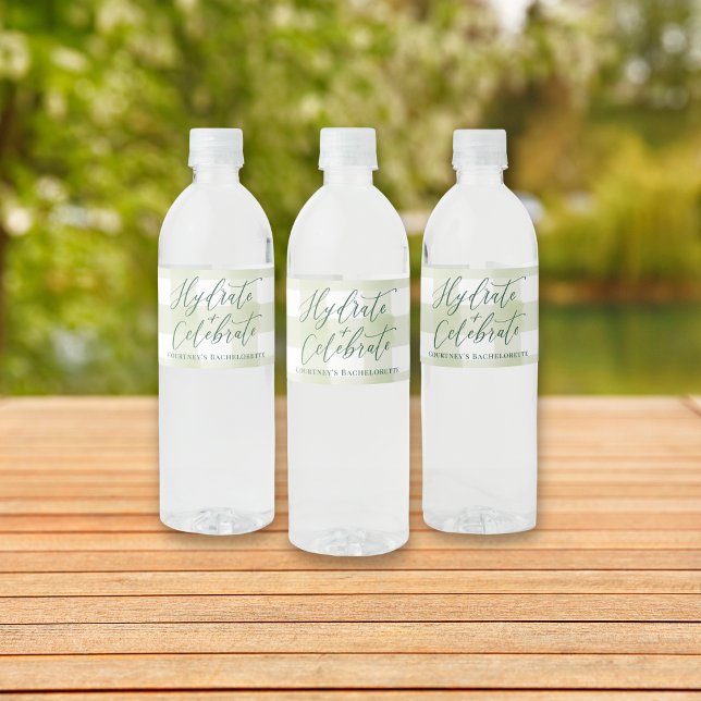 CAMP BACH Outdoorous Custom Water Flasche Label Wasserflaschenetikett (Camp Bach Rustic water bottle label with custom text – perfect for glamping bachelorette weekends.)
