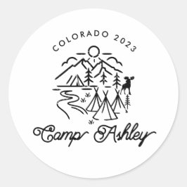 Camp Bachelorette-Aufkleber Runder Aufkleber