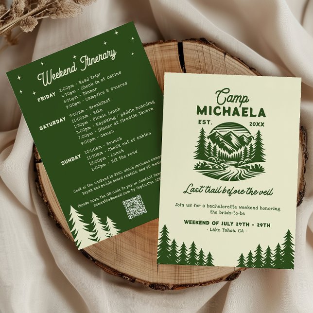 Camp Bachelorette Ausflug am Wochenende Einladung (Von Creator hochgeladen)