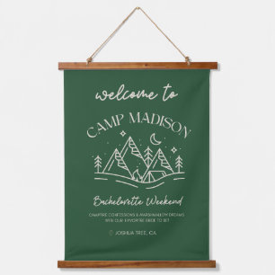 Camp Bachelorette Banner Wandteppich Mit Holzrahmen