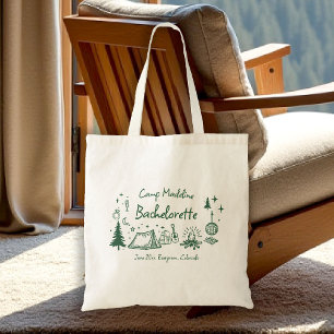 Camp Bachelorette Camping Handgezeichnet Schreiben Tragetasche
