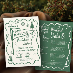 Camp Bachelorette Camping Itinerary Einladung