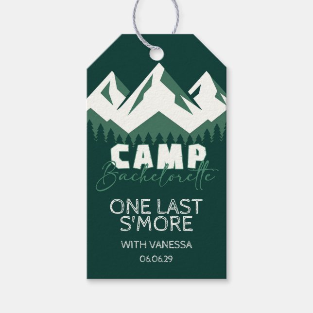 Camp Bachelorette Geschenkanhänger (Vorderseite)