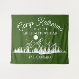 Camp Bachelorette Glamping Weekend Party Wandteppich