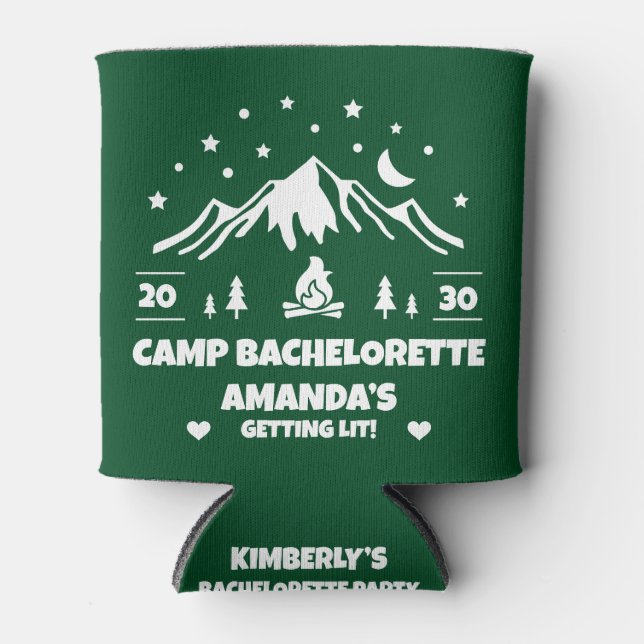 Camp Bachelorette | Green Bridesmaid Dosenkühler (Vorderseite)