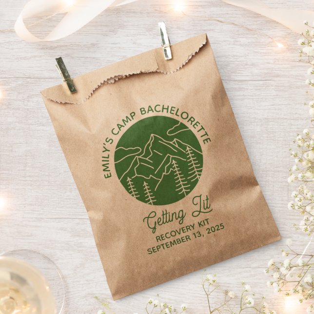 Camp-BachELORETTE-Kit für die Erholung Geschenktütchen (Ausgeschnitten)