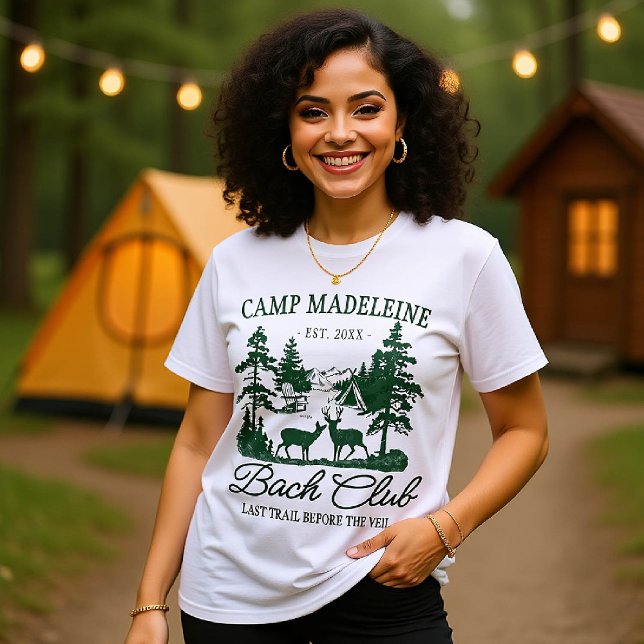 Camp Bachelorette Letzte Strecke Matching Camping  T-Shirt (camp bachelorette matching bride crew bridesmaid shirts last trail before veil camping deer)