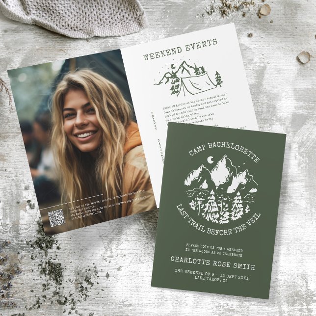 Camp Bachelorette Moderner Rustikaler Junggeselinn Einladung (Von Creator hochgeladen)