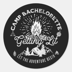 Camp Bachelorette Party-Matching Runder Aufkleber