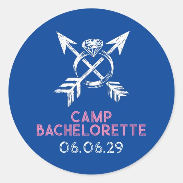 Camp Bachelorette Runder Aufkleber (Vorderseite)