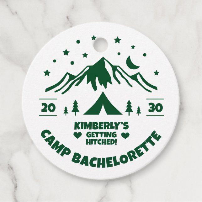 Camp Bachelorette Themed Party Geschenkanhänger (Vorderseite)