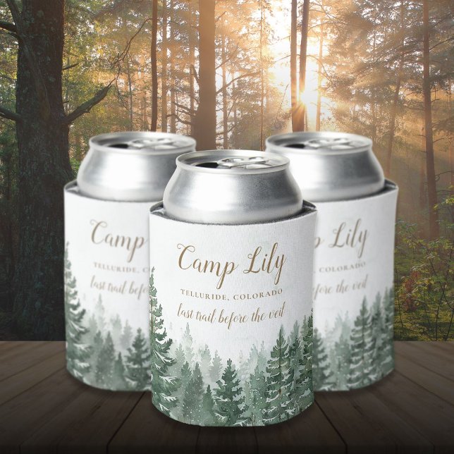 Camp Bachelorette Woodland Forest Weekend Party Dosenkühler (Camp Bachelorette Woodland Forest Weekend Party Can Cooler)