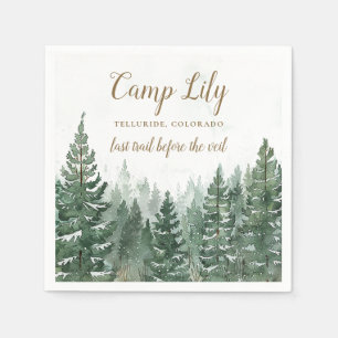 Camp Bachelorette Woodland Forest Weekend Party Serviette