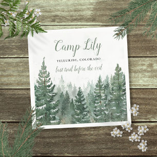Camp Bachelorette Woodland Forest Weekend Party Serviette