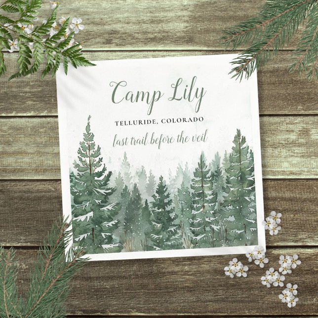 Camp Bachelorette Woodland Forest Weekend Party Serviette (Camp Bachelorette Woodland Forest Weekend Party Napkins)