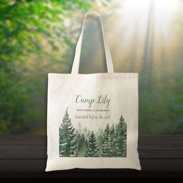 Camp Bachelorette Woodland Forest Weekend Party Tragetasche (Camp Bachelorette Woodland Forest Weekend Party Tote Bag)