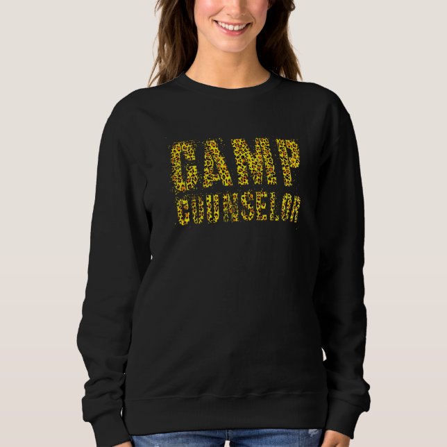 Camp Berater Leopard Print Summer Teacher Instru Sweatshirt (Vorderseite)