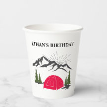 Camp Birthday name Paper Cup