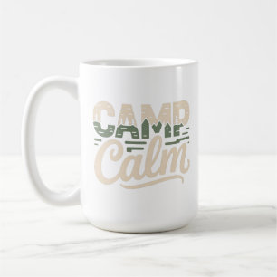CAMP CALM – Minimale Outdoor-Natur-Typografie Kaffeetasse