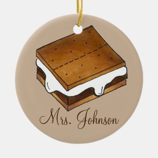 Camp Campfire S'mores Lehrer Wertschätzung Geschen Keramikornament (Vorne)