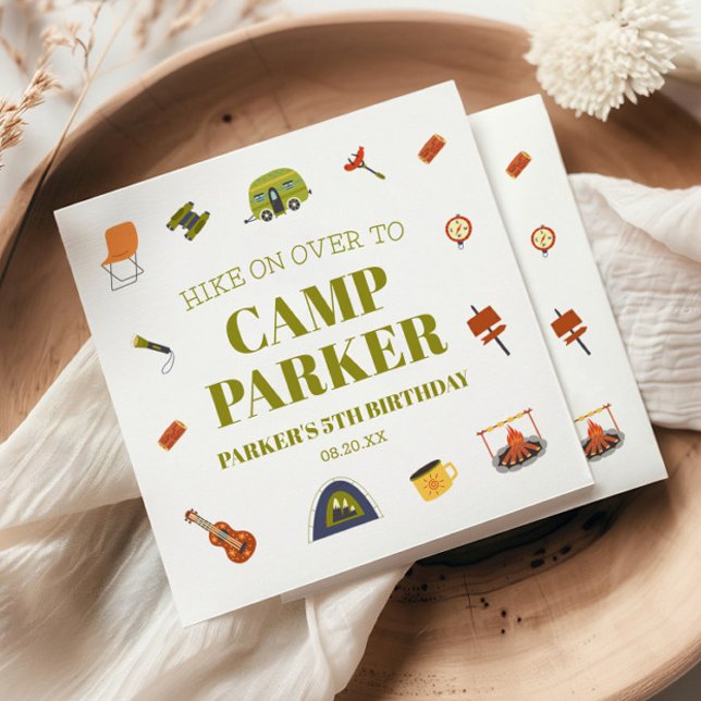 Camp Camping Camper Geburtstagsparty Serviette (Von Creator hochgeladen)