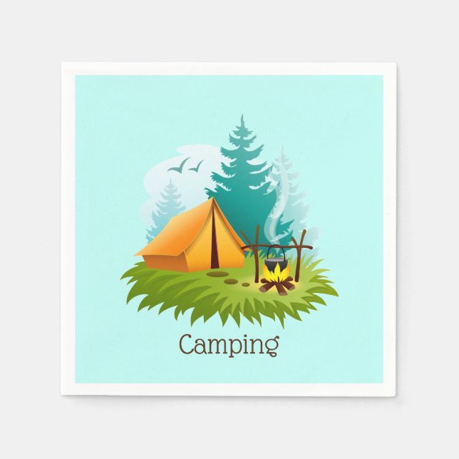 Camp Camping Design Paper Napkins Serviette (Vorderseite)