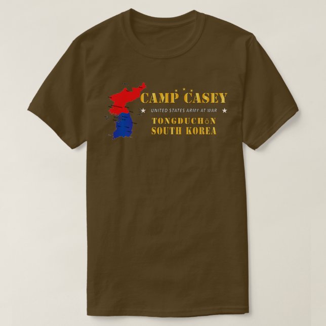 Camp Casey Tongduchon Südkorea Karte X T-Shirt (Design vorne)