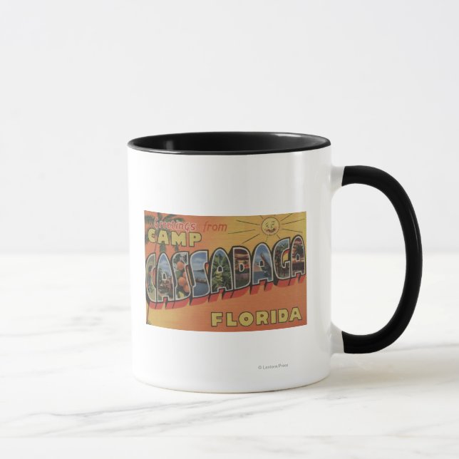 Camp Cassadaga, Florida - Große Buchstabenszenen Tasse (Rechts)