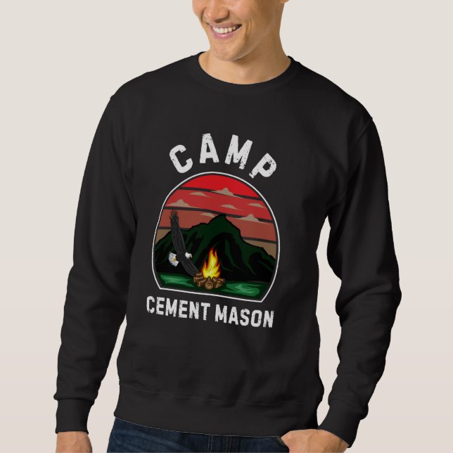 Camp Cement Mason Retro Sommer Camper Mitarbeiter  Sweatshirt (Vorderseite)