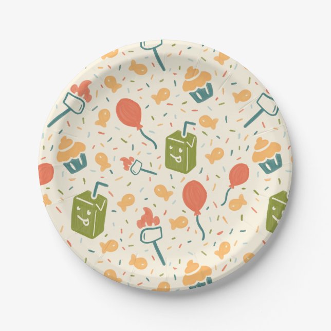 Camp Chaos 4th Birthday paper plates Pappteller (Vorderseite)