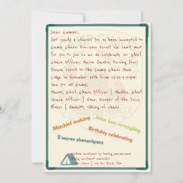 Camp Chaos: Forever Feral 4th Birthday Invitation Einladung