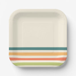 Camp chaos retro stripe pappteller