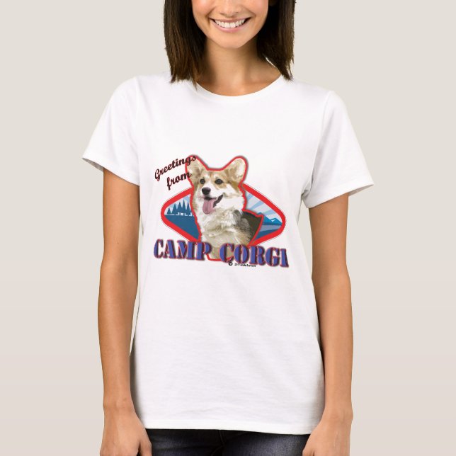 CAMP CORGI Grüße flach.tif T-Shirt (Vorderseite)