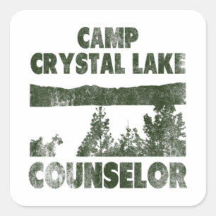 Camp Crystal Lake Counselor Halloween humorvoll Quadratischer Aufkleber