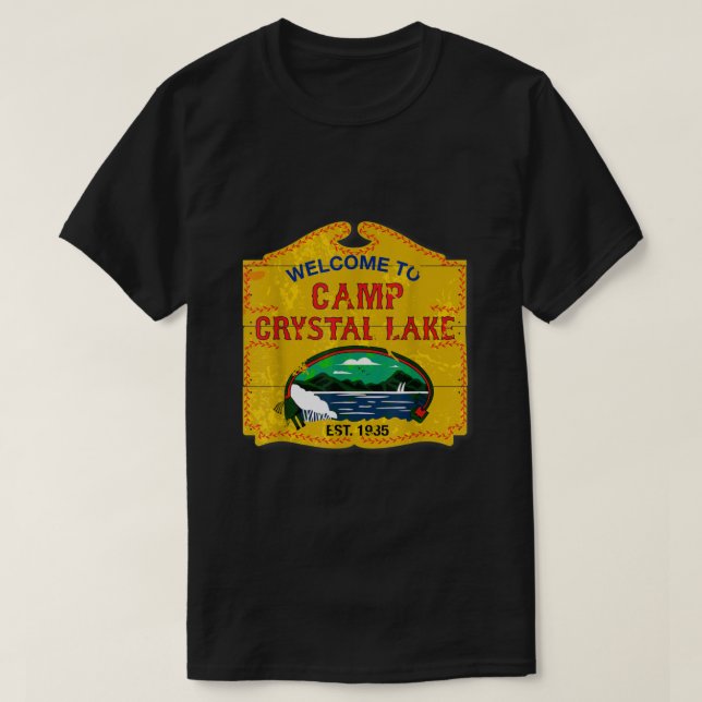 Camp Crystal Lake Halloween Funny Camping Grafik T-Shirt (Design vorne)