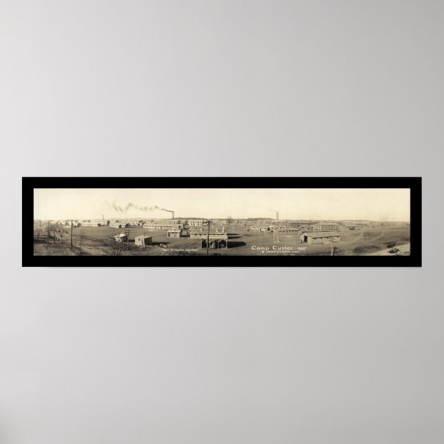 Camp Custer MI Foto 1917 Poster (Vorne)