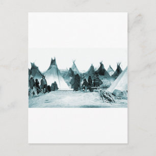 Camp der 1890er-Jahre für einheimische Amerikanisc Postkarte