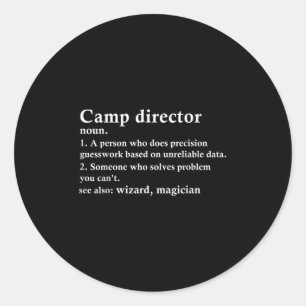 Camp Director Funny Camp Berater Definition Runder Aufkleber