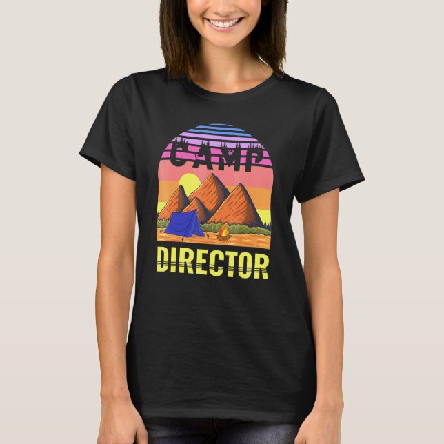 Camp Director Sunset Summer Camping Campground Lea T-Shirt (Vorderseite)
