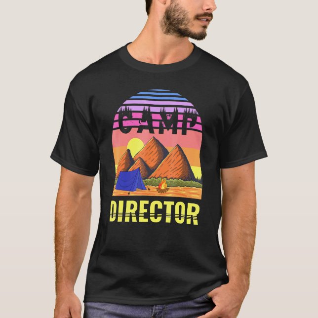 Camp Director Sunset Summer Camping Campground Lea T-Shirt (Vorderseite)