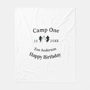 Camp einen glücklichen Geburtstag Name Datum Campi Fleecedecke
