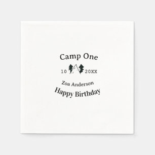 Camp einen glücklichen Geburtstag Name Datum Campi Serviette